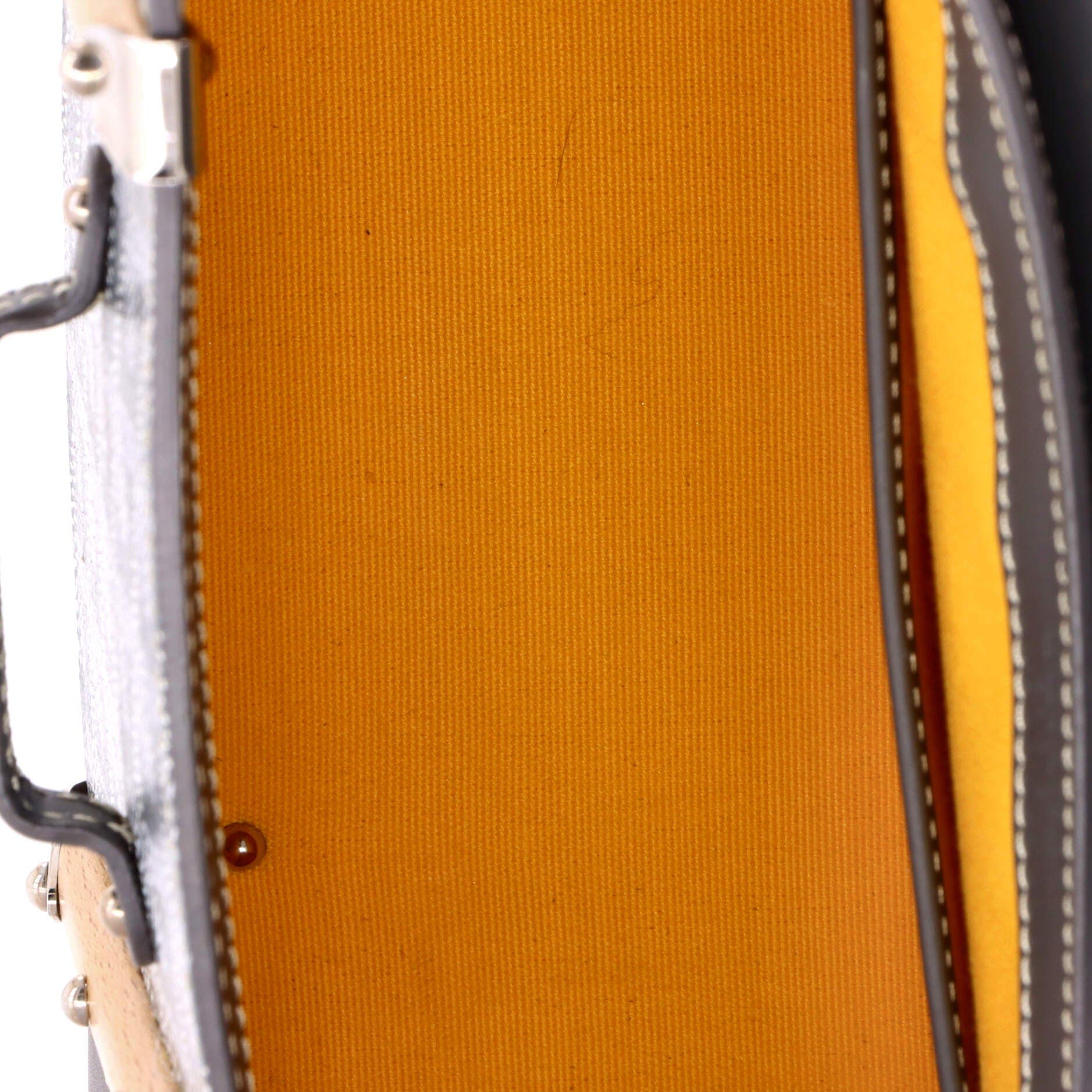 Pre-Owned Goyard Structured Saigon Top Handle Bag Coated Canvas with Leather Mini, Alternate, color, Gray