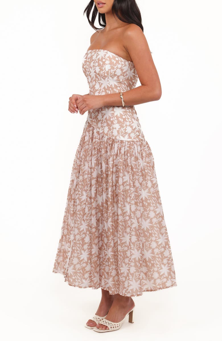 Petal & Pup Nyx Strapless Drop Waist Maxi Dress, Alternate, color, Mocha