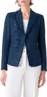 Akris punto Fringe Silk & Cotton Shantung Jacket