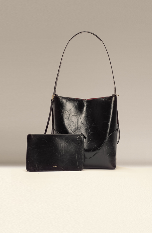 Oleada Official Marina Soft Bucket Bag In Black