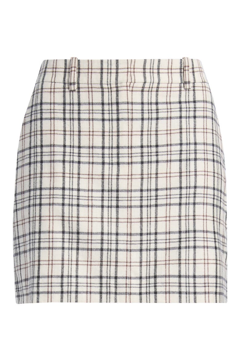 Plaid Wool Miniskirt, Main, color, CREAM MULTI - C4D