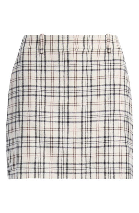 Plaid Wool Miniskirt