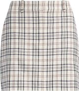 Theory Plaid Wool Miniskirt