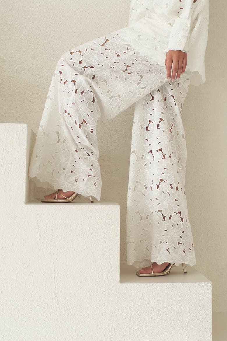 Raya Lace Pants, Alternate, color, White