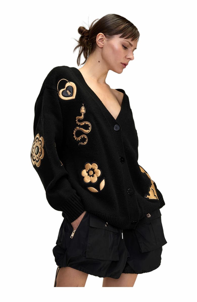 Cynthia Rowley Playful Patchwork Cardigan, Alternate, color, 