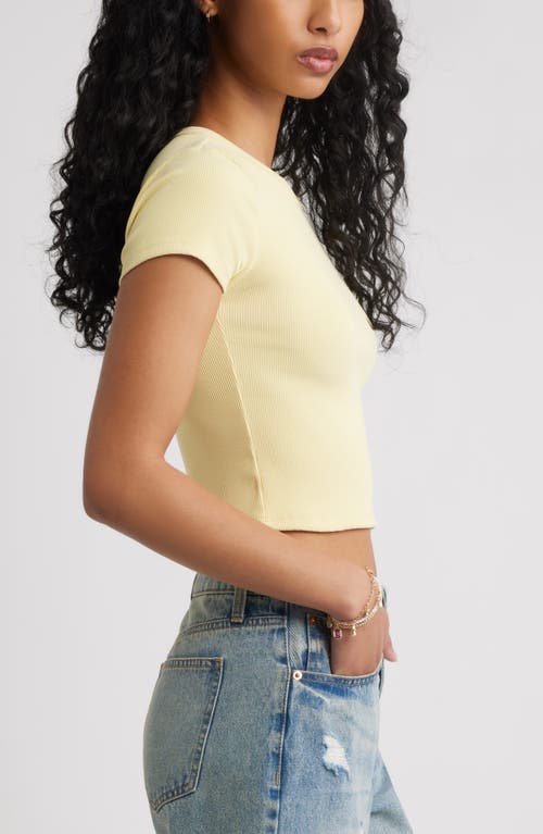 Bp. Compact Rib Crop Baby Tee In Yellow