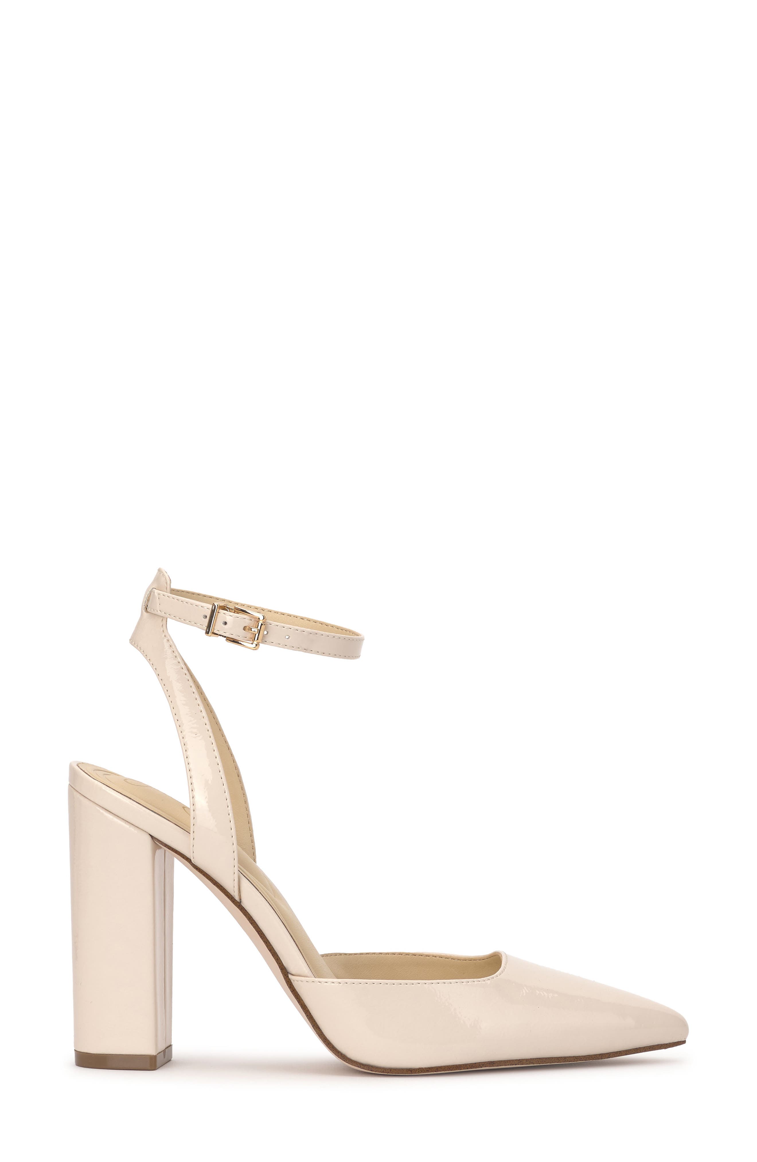 Jessica Simpson Nazela Pointed Toe Ankle Strap Pump, Alternate, color, Chalk 03