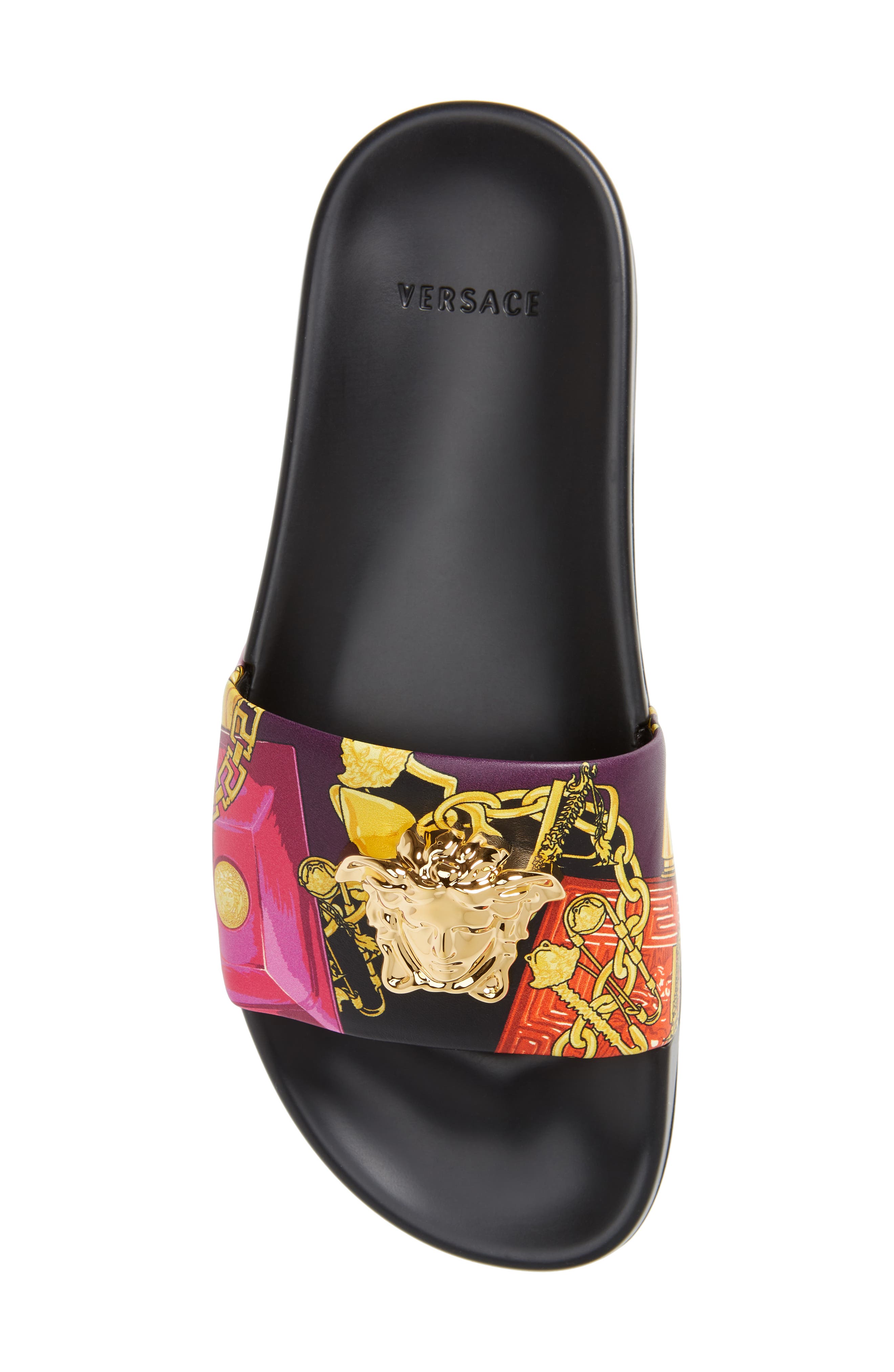 Versace Medusa Pool Slide Sandal, Alternate, color, 