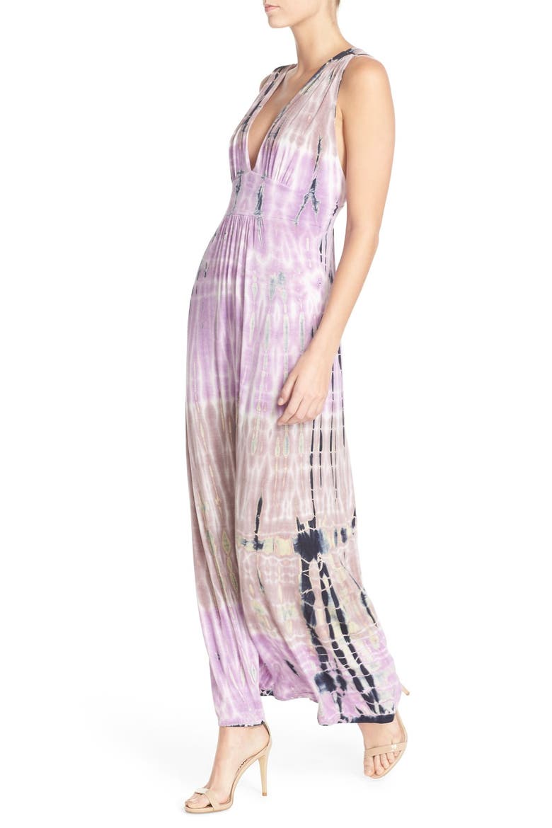 Tie Dye Sleeveless Maxi Dress, Alternate, color, TAUPE LILAC TIE