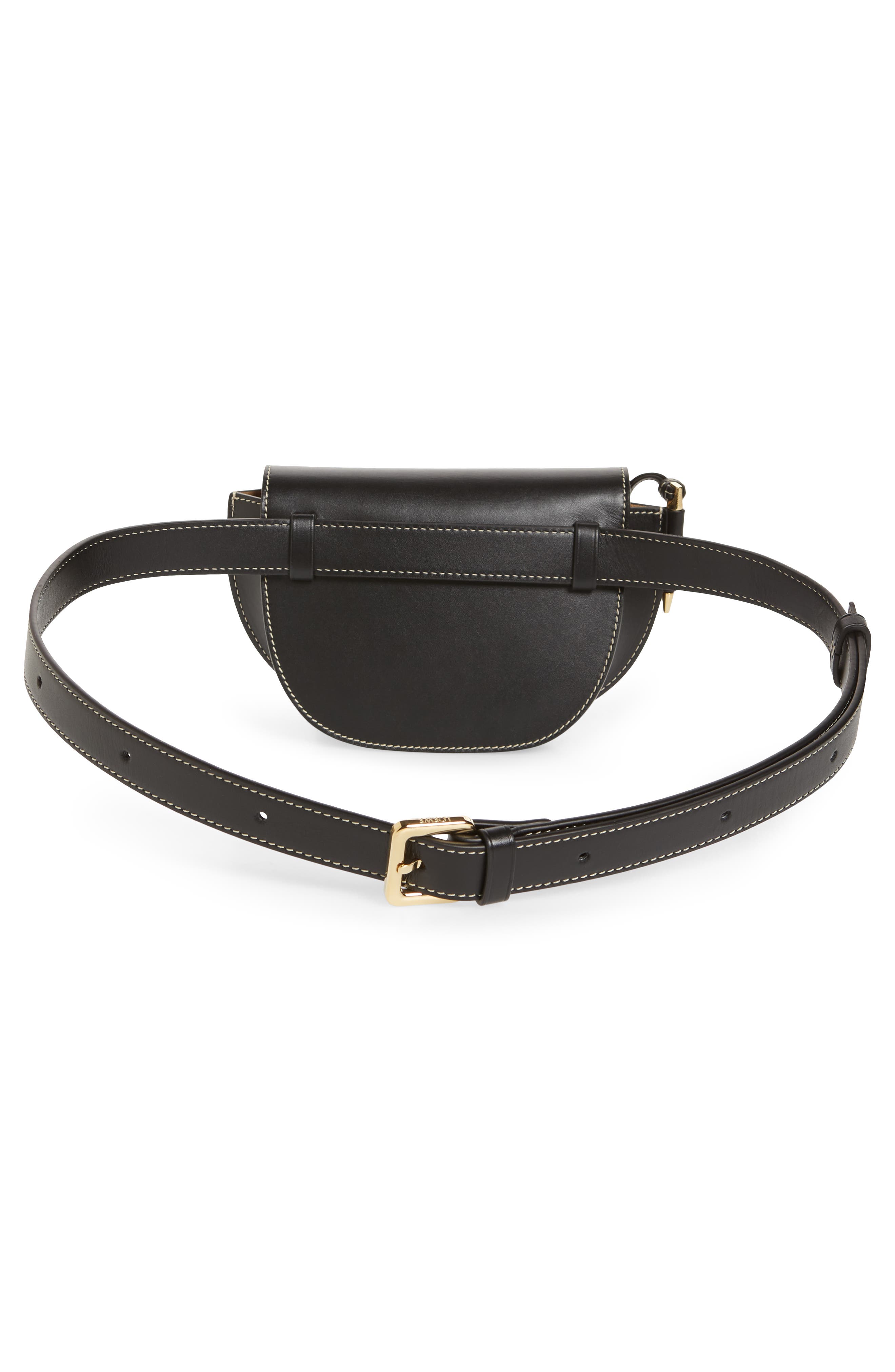 Loewe Mini Gate Calfskin Leather Belt Bag, Alternate, color, 