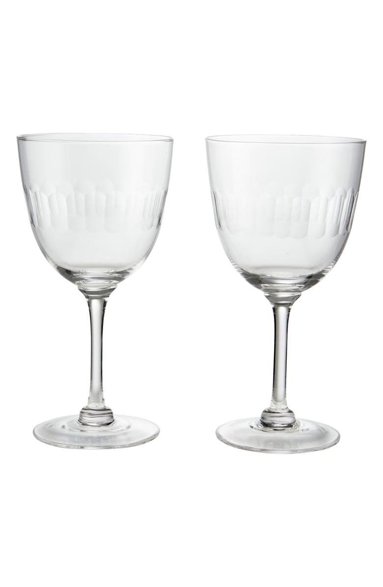 The Vintage List Set of 2 Crystal Wine Glasses, Main, color, Lens