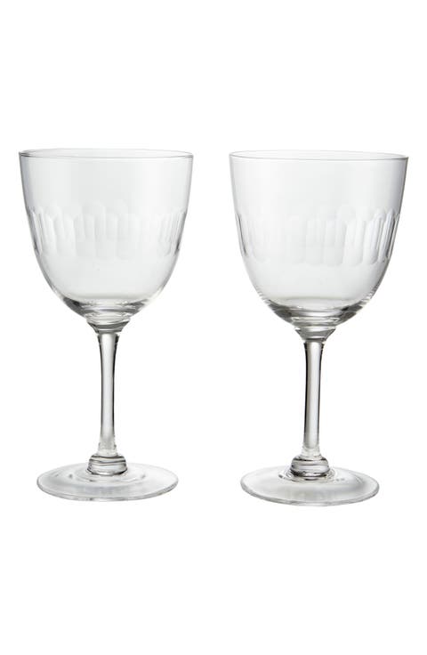 Set of 2 Crystal Wine Glasses