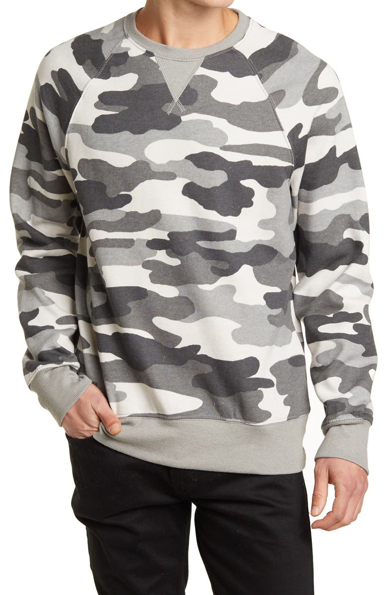 Lucky Brand Camo Print Pullover, Main, color, 