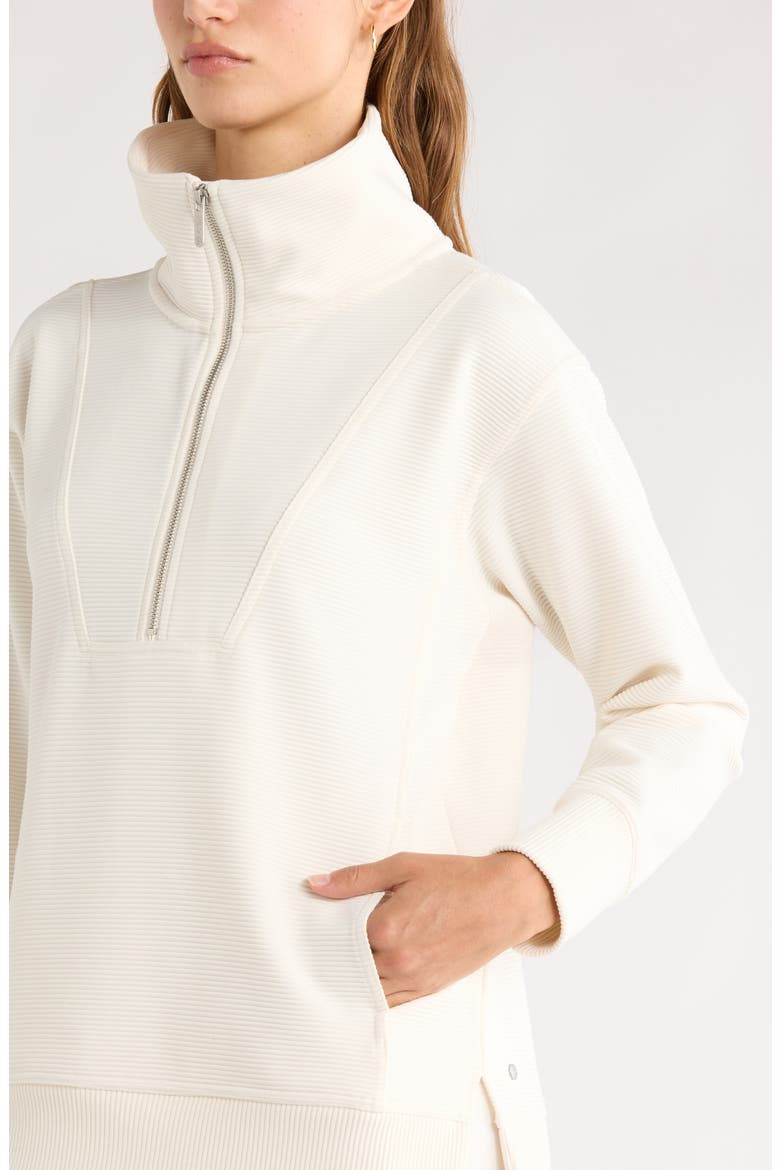 Kickback Ottoman Half Zip Tunic, Alternate, color, IVORY EGRET