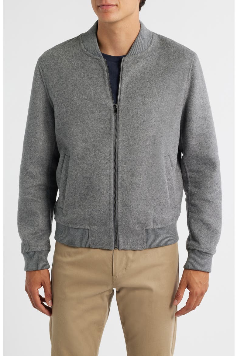Jake Felted Bomber Jacket, Alternate, color, LIGHT GREY