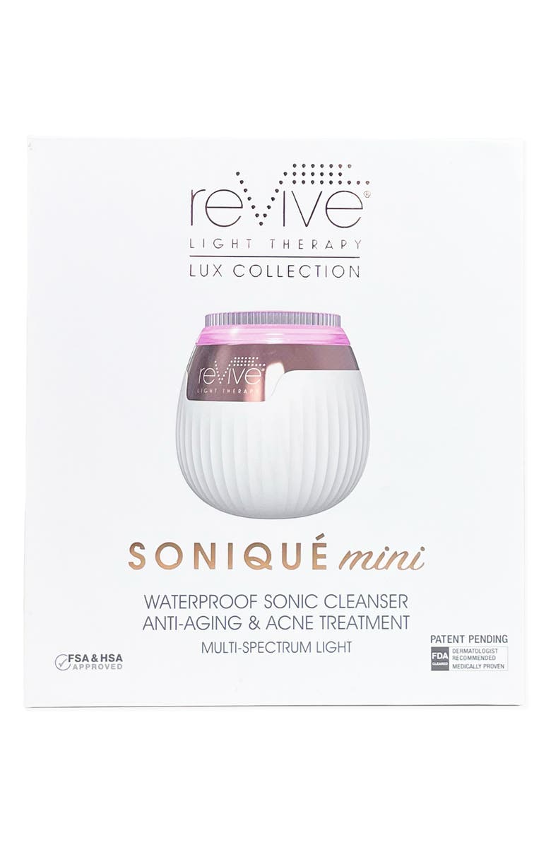 REVIVE LIGHT THERAPY Lux Soniqué Mini LED Sonic Cleansing Device System, Alternate, color, White