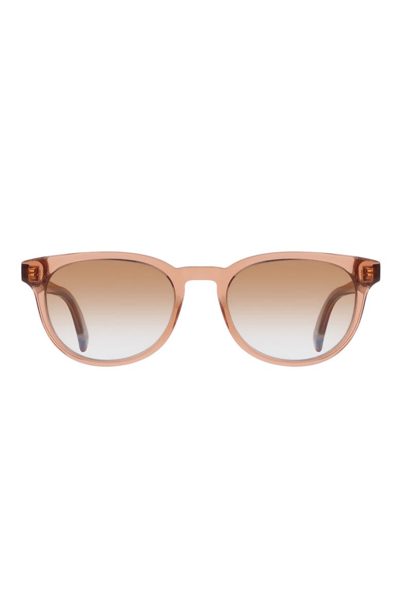 52mm Oval Sunglasses, Main, color, TRANSPARENT CARAMEL