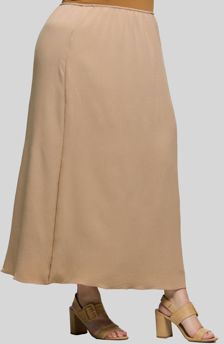 24seven Comfort Apparel Pull-On Maxi Skirt, Alternate, color, Beige