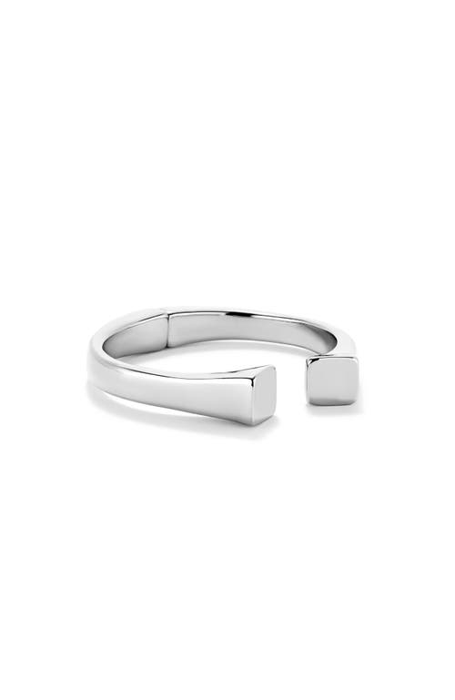Unode50 Rigid Sterling Silver-plated Bracelet Smooth Finish And Square Shape In Silver