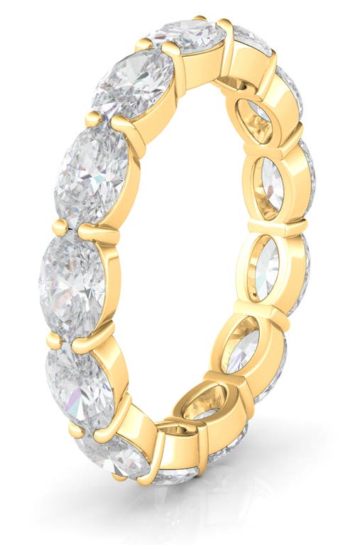 HauteCarat Sideways Lab Grown Diamond 18K Gold Eternity Ring in 2.73 Ctw Yellow Gold 