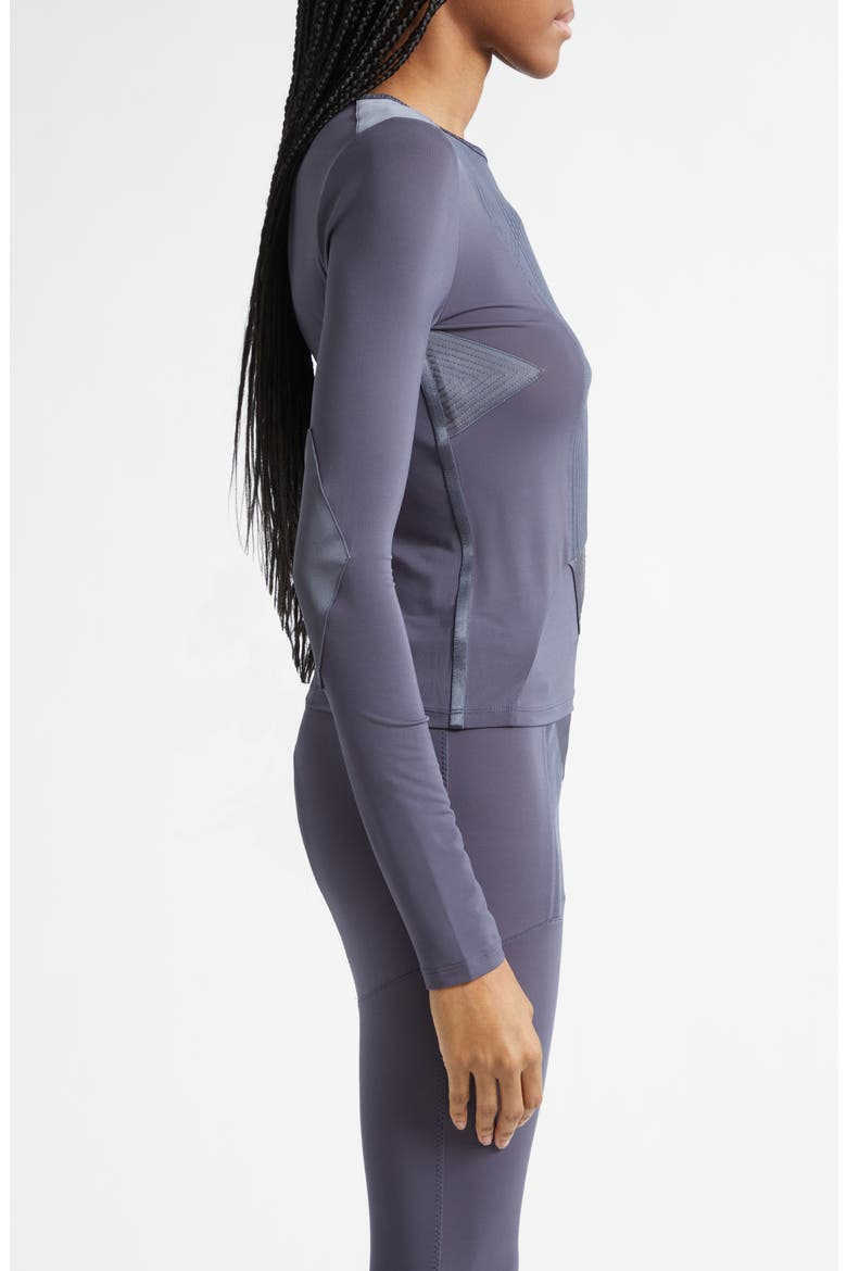 Jersey & Rib Long Sleeve Top, Alternate, color, PETROL
