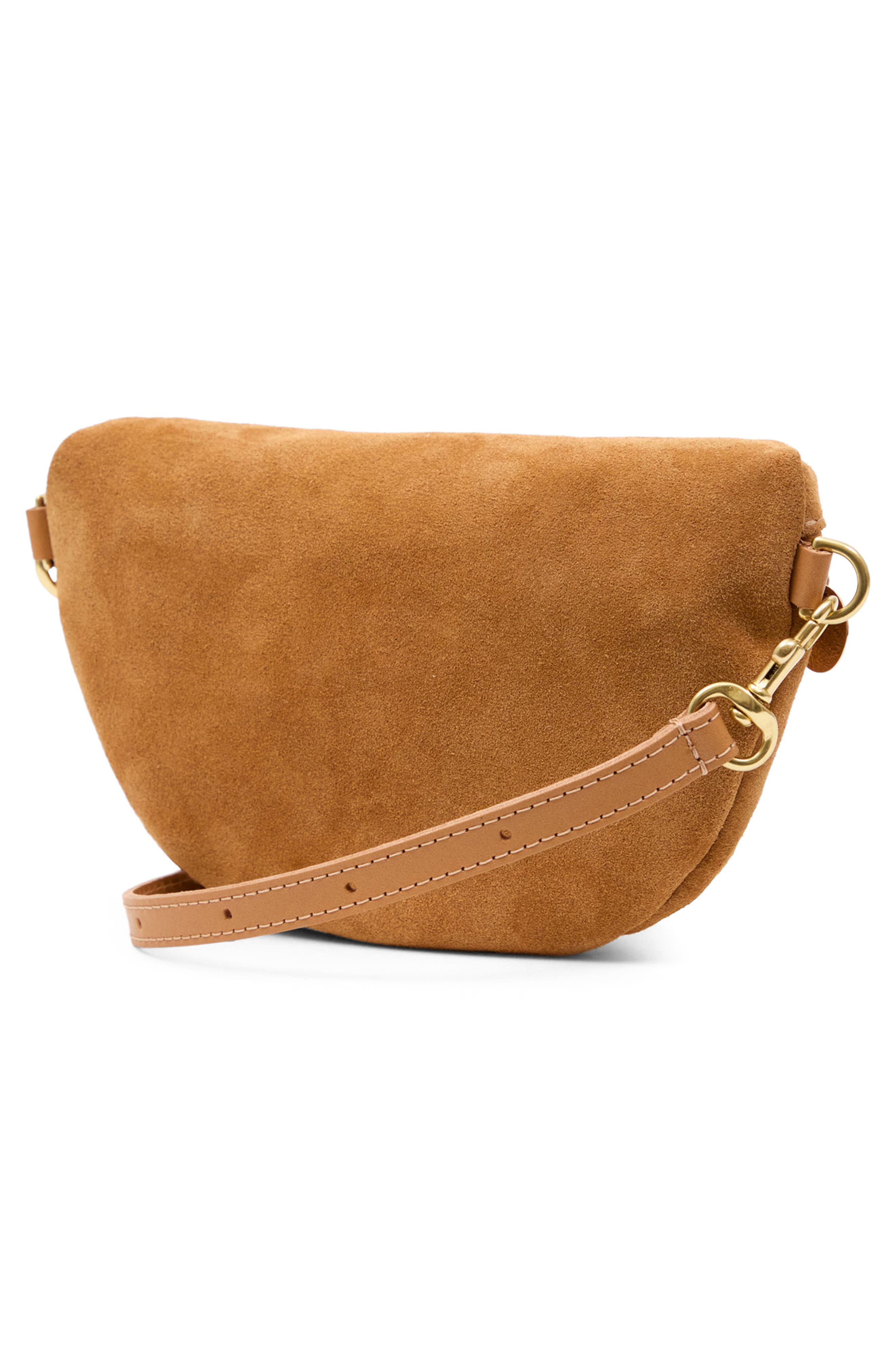 Petite Suede Fanny Pack, Alternate, color, CARAMEL