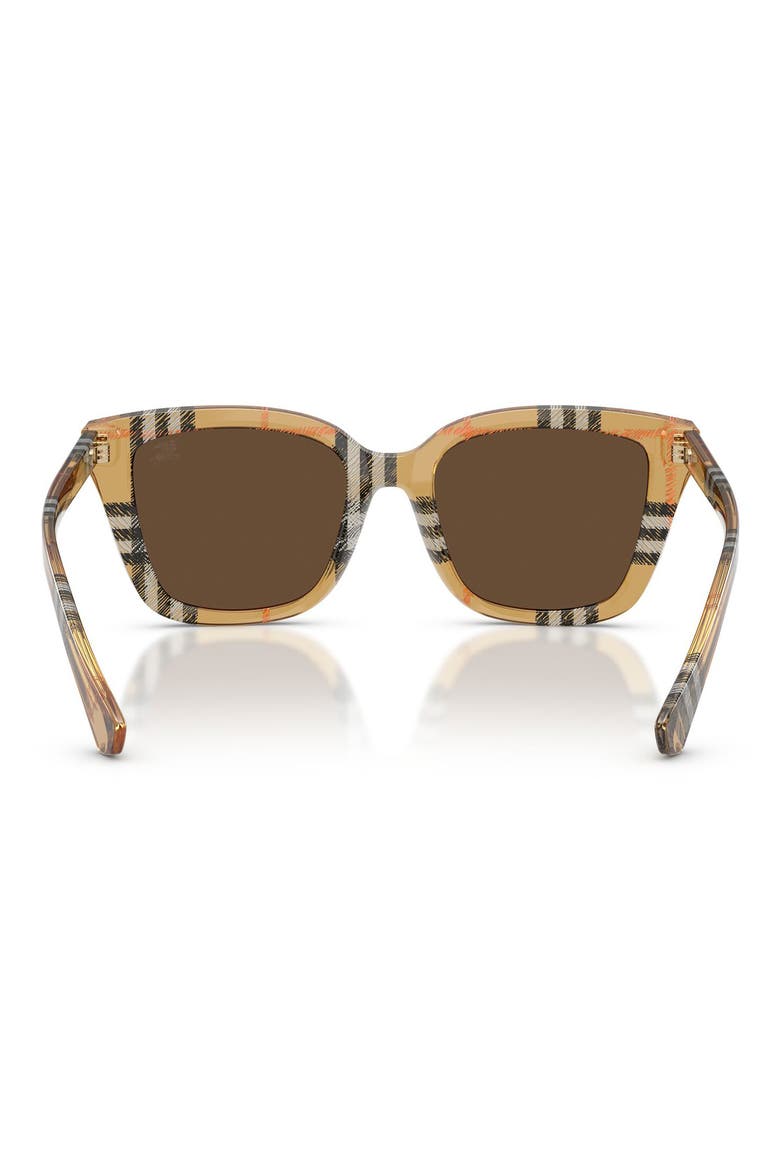 52mm Gradient Square Sunglasses, Alternate, color, CHECK SAND / DARK BROWN