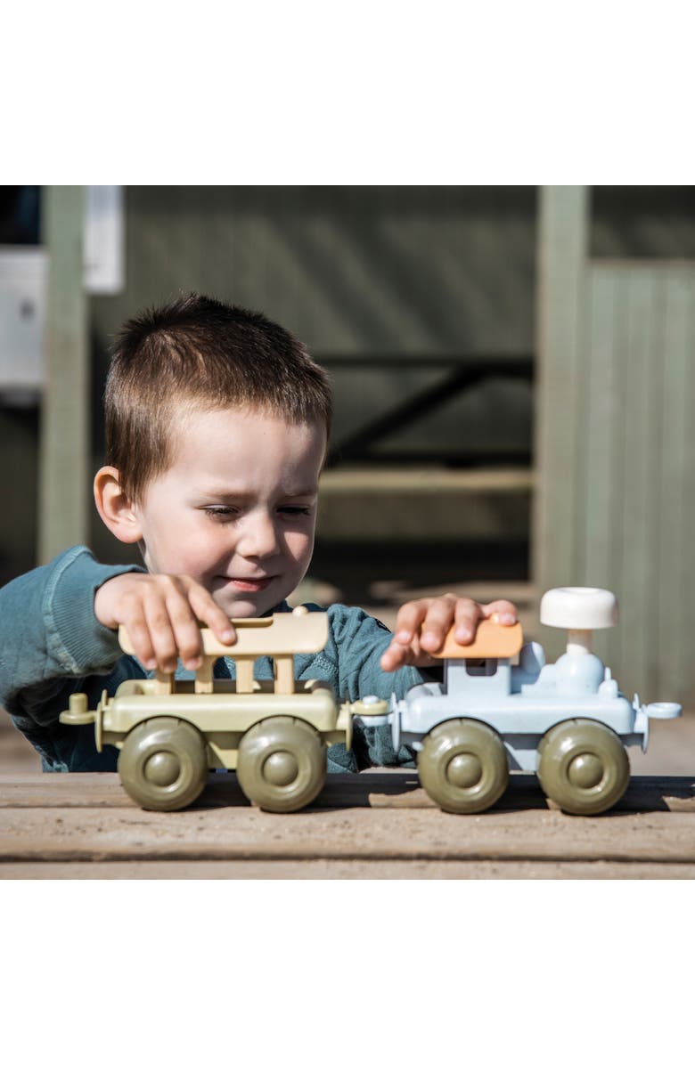 Dantoy Bio Train Set with 2 Linking Toy Train Cars, Alternate, color, Multicolored