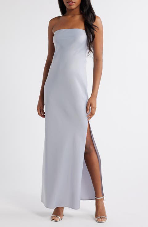 Odelle Strapless Satin Maxi Dress