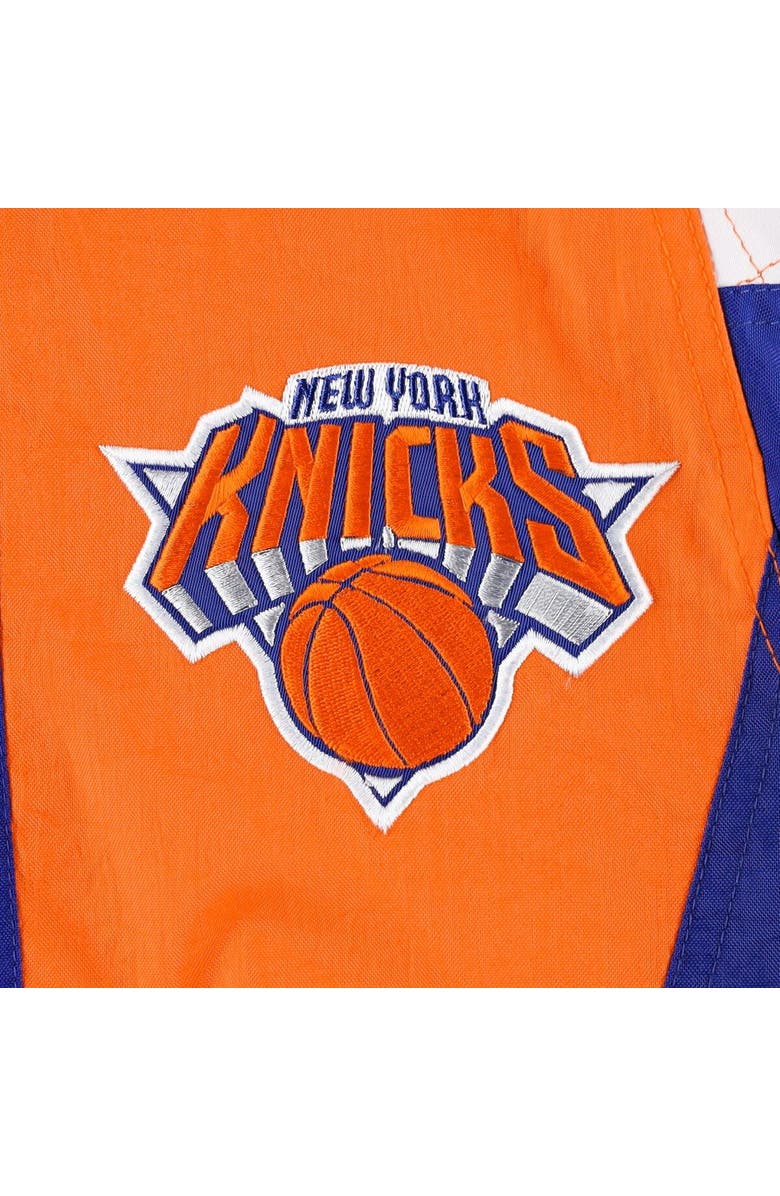 STARTER Men's Starter Royal New York Knicks Body Check Raglan Hoodie Half-Zip Jacket, Alternate, color,