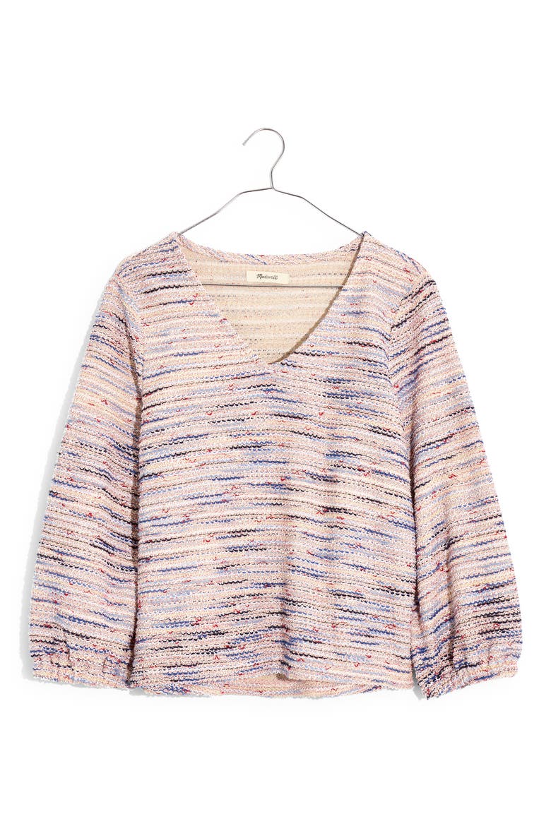 Daikon Jacquard Knit Top, Alternate, color, BLUSH RIVER
