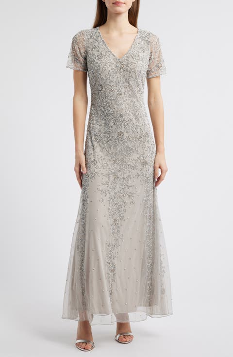 Beaded Chiffon Gown