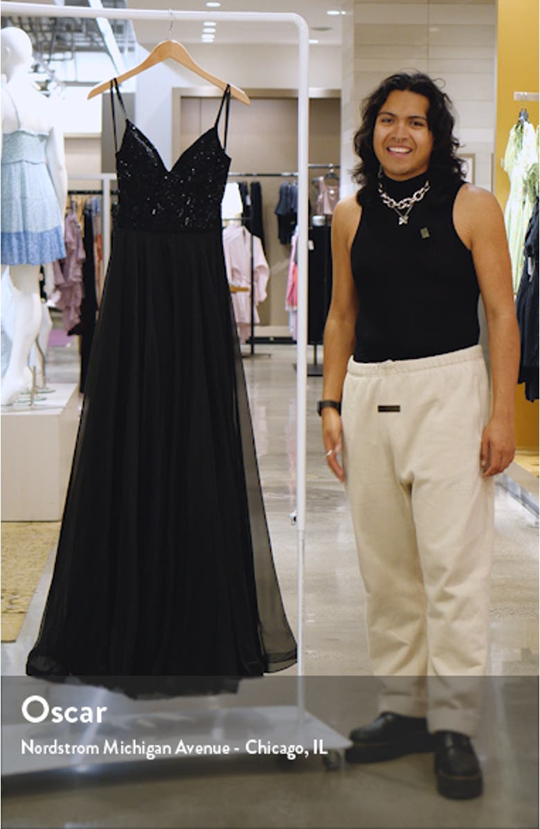 Sparkle Lace Chiffon Gown, sales video thumbnail