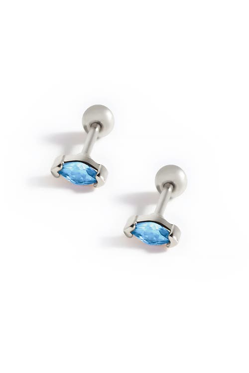Mint & Lily Marquis Gemstone Sleeper Stud Earrings