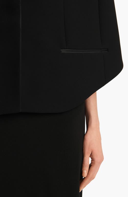 Khaite Severo Double Face Crepe Cape In Black