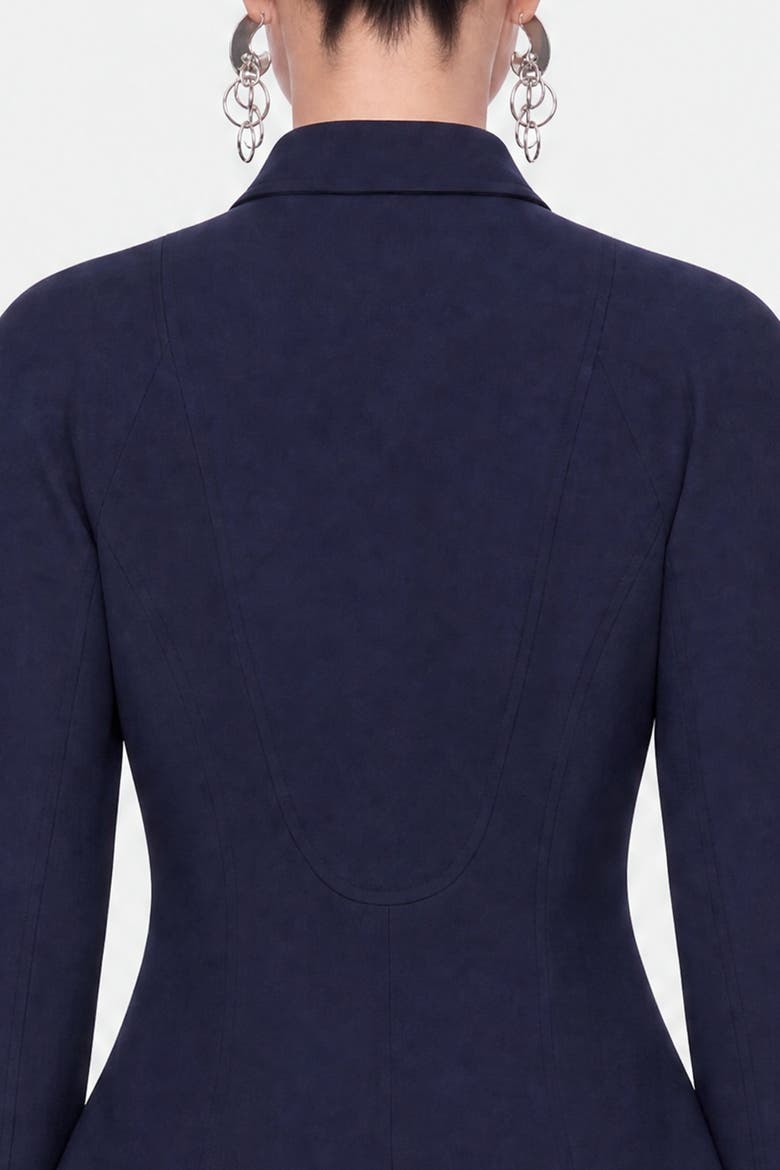 Double Breasted Stand Collar Jacket, Alternate, color, Navy