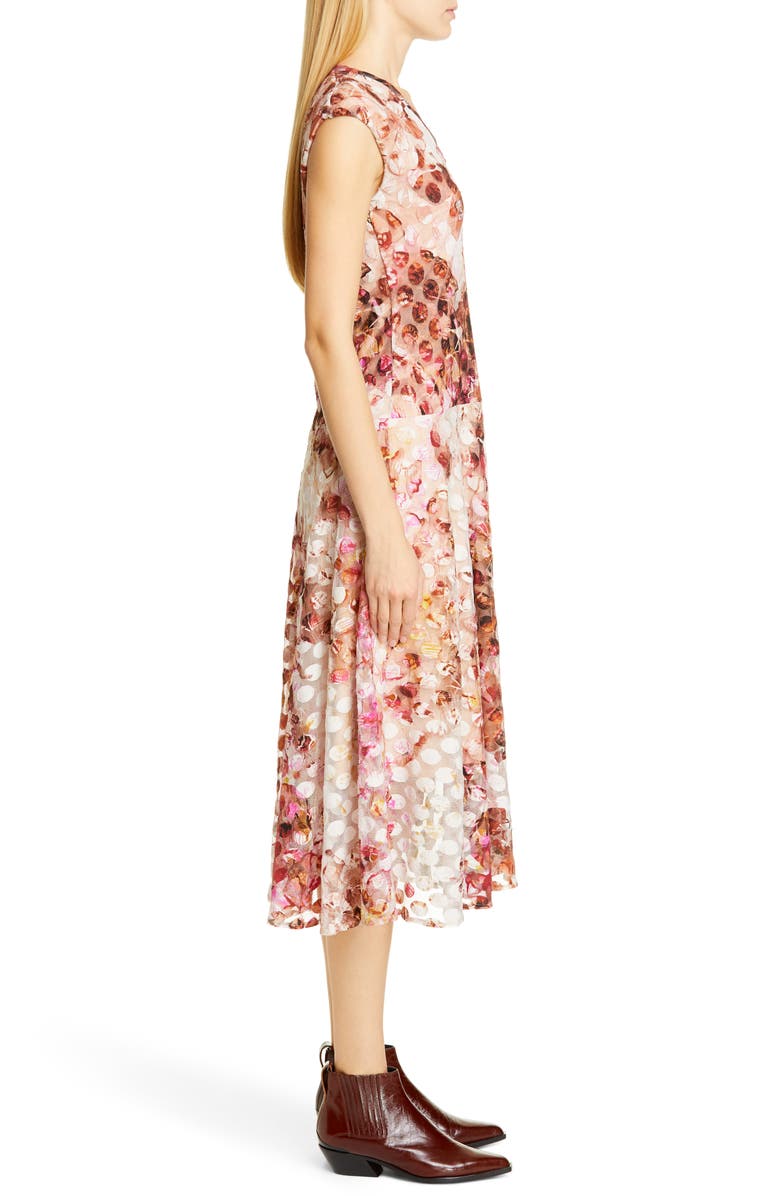 Fuzzi Abstract Dot Midi Dress, Alternate, color, 