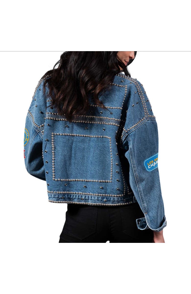 G-III 4HER BY CARL BANKS Women's G-III 4Her by Carl Banks Los Angeles Chargers First Finish Medium Denim Full-Button Jacket, Alternate, color, 