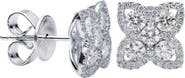 SOUZANA by Suzy Levian 18K Gold Diamond Flower Cluster Stud Earrings