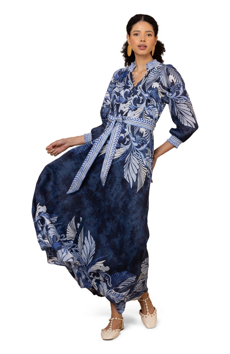 Hale Bob Belize Linen Maxi Dress, Alternate, color,