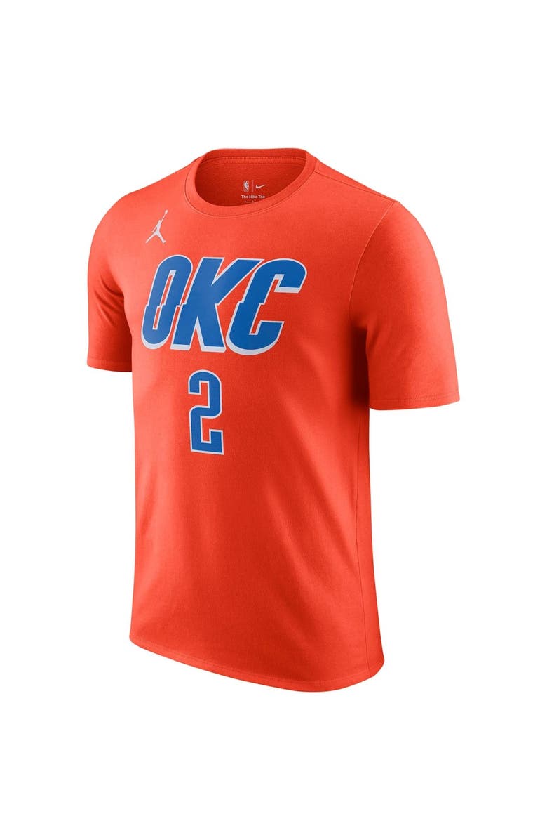 Jordan Brand Men's Jordan Brand Shai Gilgeous-Alexander Orange Oklahoma City Thunder 2022/23 Statement Edition Name & Number T-Shirt, Alternate, color,