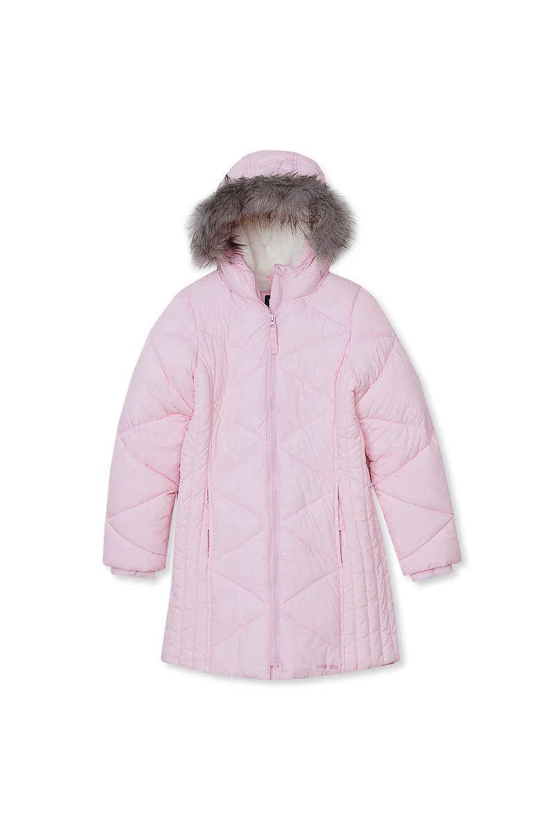 Girls Water Resistant Parka, Main, color, Pink Tulle