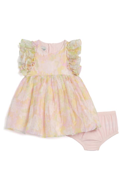 Pippa & Julie Rebecca Ruffle Dress & Bloomers In Pink