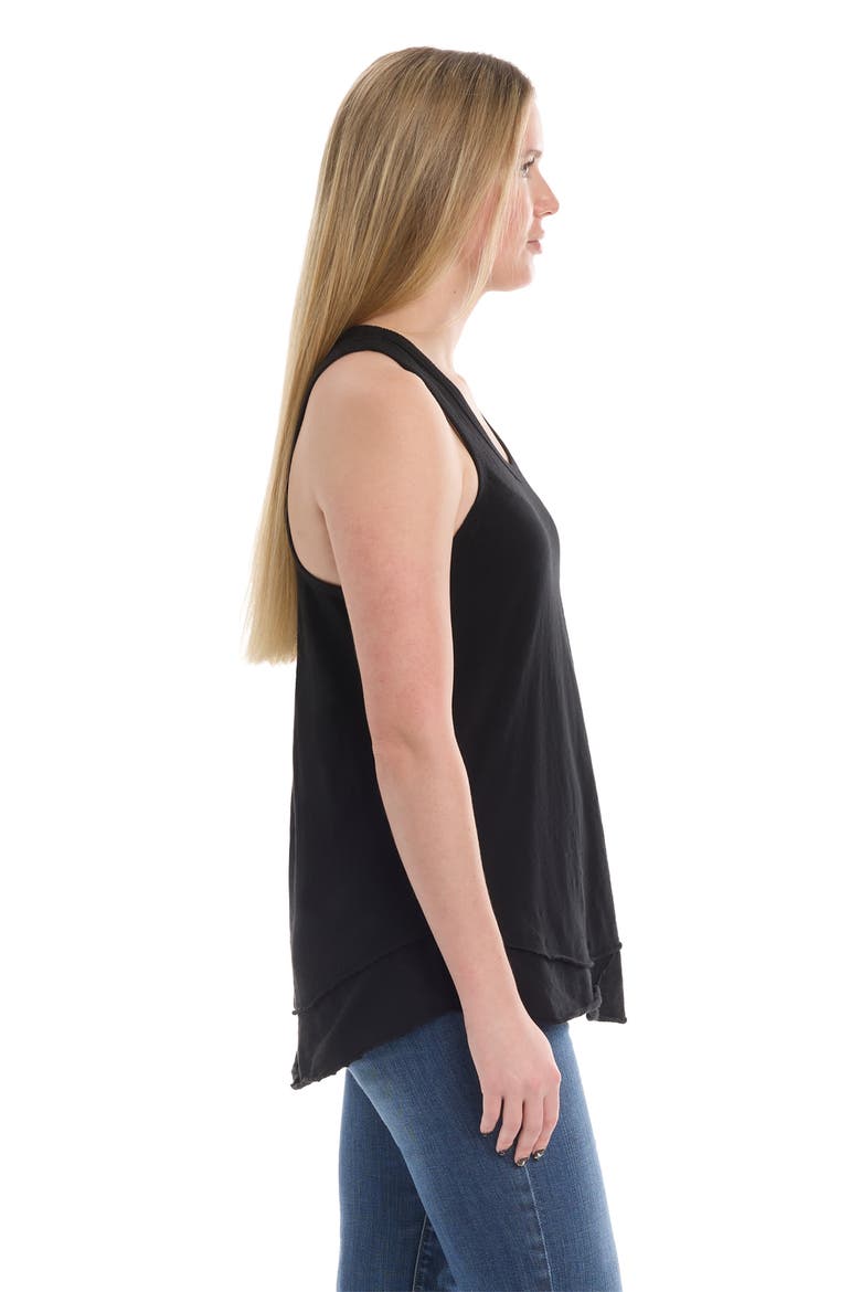 Shrunken Mock Hem Shirttail Tank, Alternate, color, Black