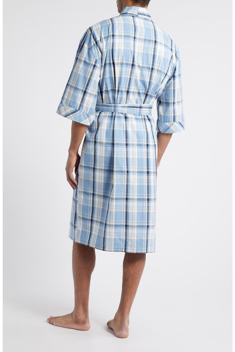 Plaid Cotton Oxford Cloth Robe, Alternate, color, CHAMBRAY