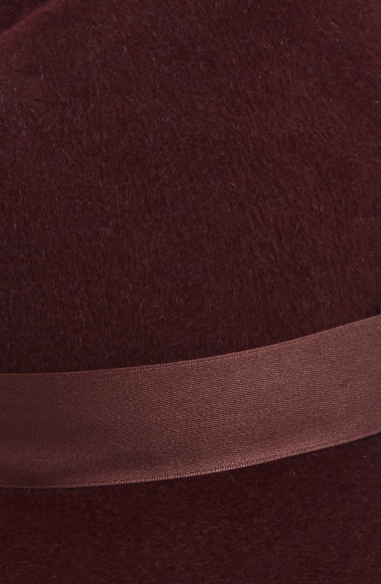 Gigi Burris Millinery Requiem Velour Felt Fedora, Alternate, color, Ruby