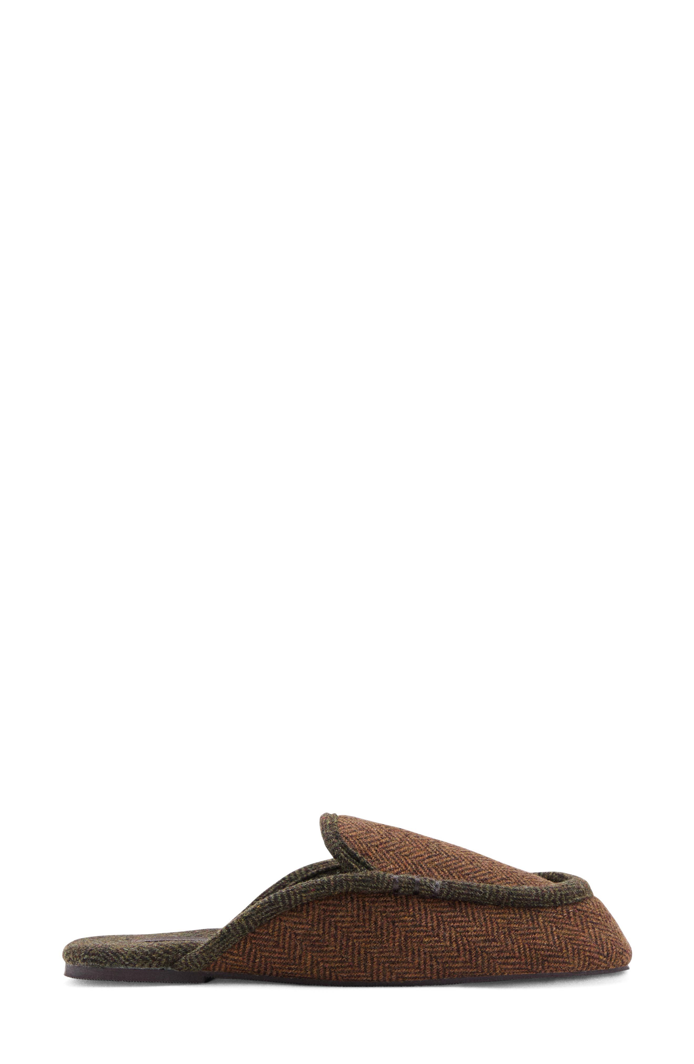 MANGO Herringbone Mule Slipper, Alternate, color, Brown