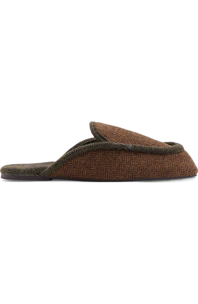 MANGO Herringbone Mule Slipper, Alternate, color, Brown