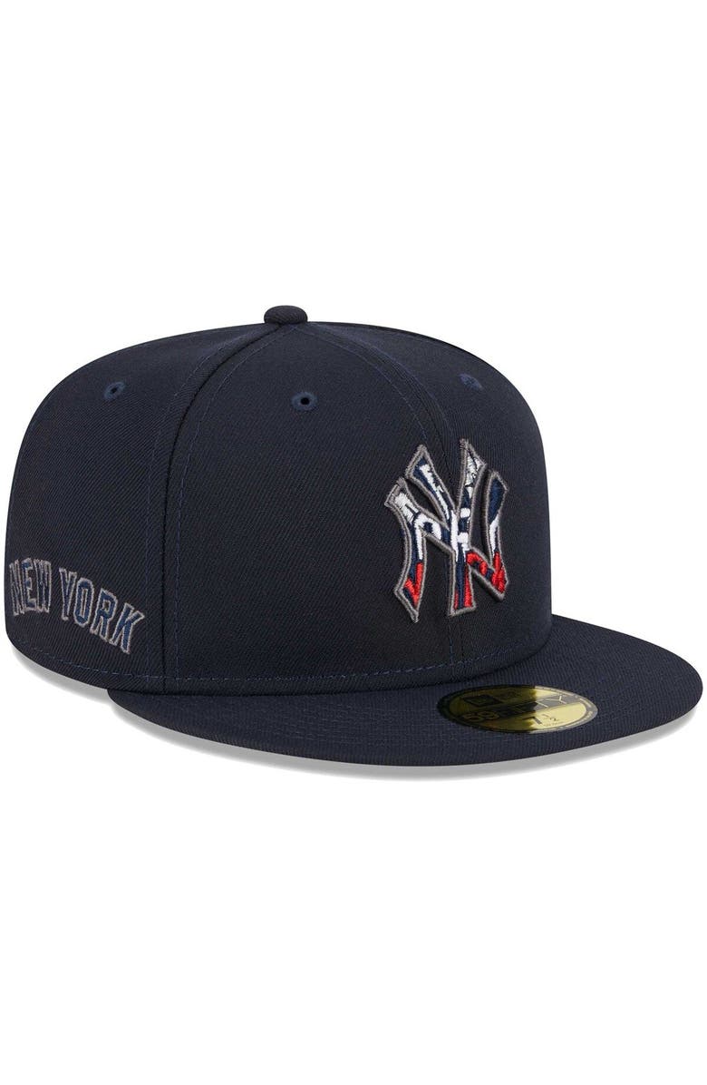 New Era Men's New Era Navy New York Yankees Script Fill 59FIFTY Fitted Hat, Main, color,