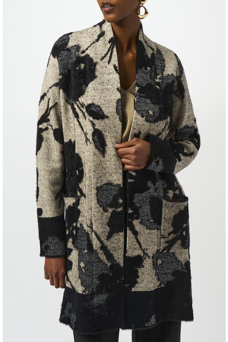 Open Front Cardigan, Main, color, CHAMPAGNE/ BLACK